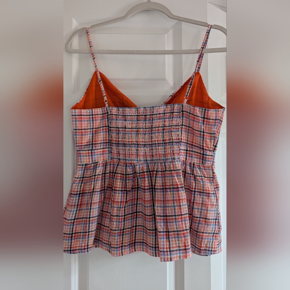 LOFT Plaid Front Tie Cami top - Picture 4 of 5